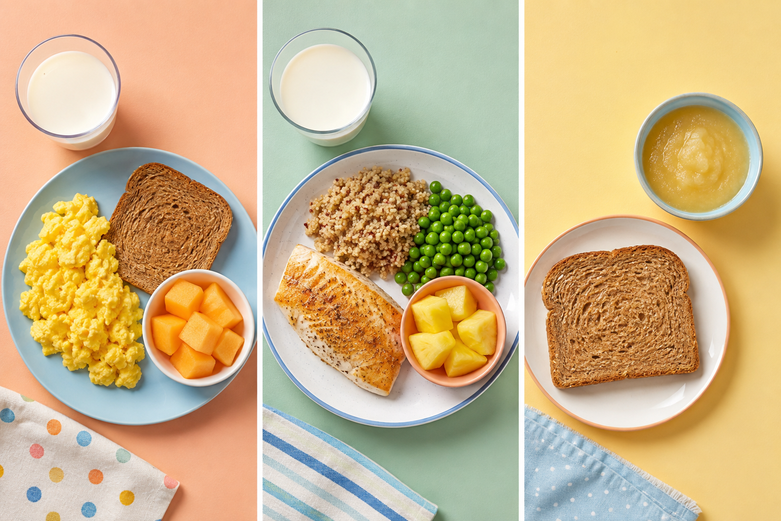 Balanced meal examples for school-age children ages six to twelve