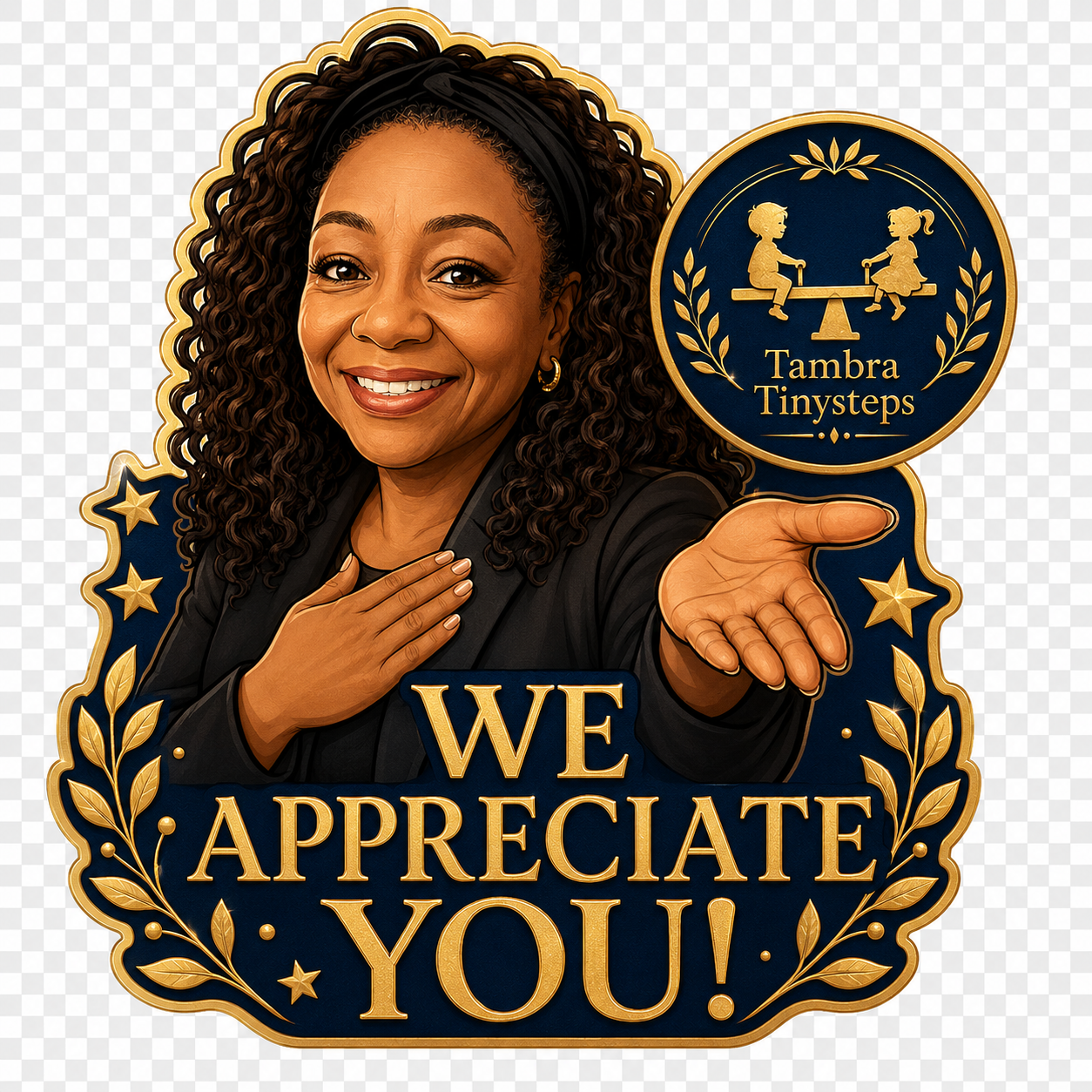 Official Tambra Tinysteps We Appreciate You sticker